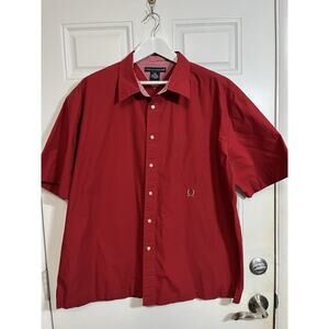Vintage 90s Tommy Hilfiger Button Down Shirt Men XXL Red Crest Logo